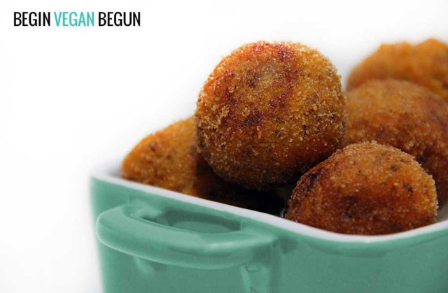 Croquetas de camote y champiñones
